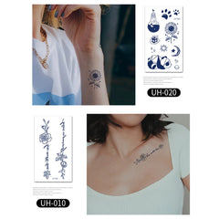 Juice Ink Tattoos Body Art Lasting Waterproof Temporary Tattoo Sticker Constellation Cupid Tatoo Arm Fake Sun Tatto Women Men