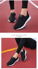 Women Casual Shoes Breathable Walking Mesh Lace Up Flat Shoes Sneakers Women Tenis Feminino Pink Black White