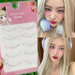 5 Pair Natural Lower Eyelashes Makeup Soft Handmade Clear Thin Band Under False Lashes Strip DIY Eyelashes Extension Beauty Tool