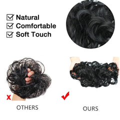 Synthetic Hair Bun Extensions Messy Curly Elastic Hair Scrunchies Hairpiece Synthetic Elegent Curly Chignon Hair for Women