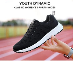 Women Casual Shoes Breathable Walking Mesh Lace Up Flat Shoes Sneakers Women Tenis Feminino Pink Black White