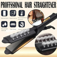 Wide Plate Ionic Flat Iron Hair Straightener Gray