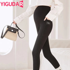 2023 Pregnant Woman Adjustabl Leggings New Maternity Pants Leggings Pregnancy Thin Soft Cotton Pants High Waist Clothes