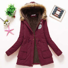 2023 New Autumn Winter Women Cotton Jacket Padded Casual Slim Coat Emboridery Hooded Parkas Wadded Warm Overcoat