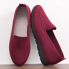 Women Vulcanized Shoes 2024 New Comfortable and Breathable Casual Mesh Soft Sole Knitted Solid Color Women Shoes Size 35-41