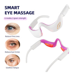 EMS Pulse Vibration Under-Eye Massager Heated Relieves Eye Fatigue Eyes Massage Glasses Dark Circle Eye Bags Eye Fat Remover