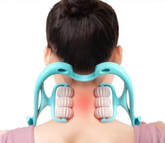 Neck Massager Handheld Shoulder Aids With Ball Shiatsu Deep Muscle Relaxation Massage Pain Relief Plastic Pressure Point Therapy