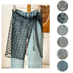 INS Blogger Lace Layered Gauze Skirt Y2k Streetwear Apron Wrap Skirt Lace Up Matching Pants Spicy Girl Stacked Y2k Wrap Skirt