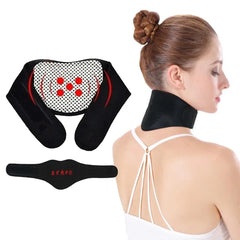 Self-heating Tourmaline Neck Magnetic Therapy Support Belt Black Protect Band Neck Support Massage Health Care