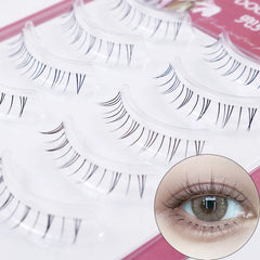 5 Pair Natural Lower Eyelashes Makeup Soft Handmade Clear Thin Band Under False Lashes Strip DIY Eyelashes Extension Beauty Tool