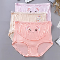 Cartoon Printed Cotton Maternity Panties High Waist Adjustable Belly Underwear Clothes for Pregnant Women Pregnancy Briefs