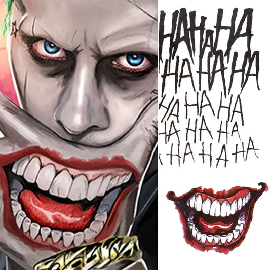 4 Styles Temporary Tatoo Waterproof Fake Tattoo Sticker The Joker Halloween Tattoos Tatouage Tatto For Men Women