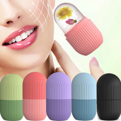 2-IN-1 Silicone Ice Roller Mold Mini Portable Face Cleansing Tool Cold Compress Soothing Massage Ice Box Durable Skin Care Tool