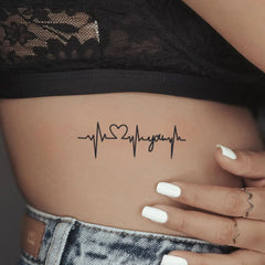 TATTOO 1pc Waterproof Temporary Tattoo Sticker Heart Beat Line Fake Tatto Flash Tatoo Wrist Tato for Girl Women Men