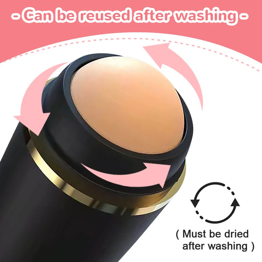 Face Oil Absorbing Roller Natural Volcanic Stone Massage Body Stick Makeup Face Skin Care Tool Facial Pores Cleaning Oil Roller