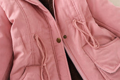 2023 New Autumn Winter Women Cotton Jacket Padded Casual Slim Coat Emboridery Hooded Parkas Wadded Warm Overcoat